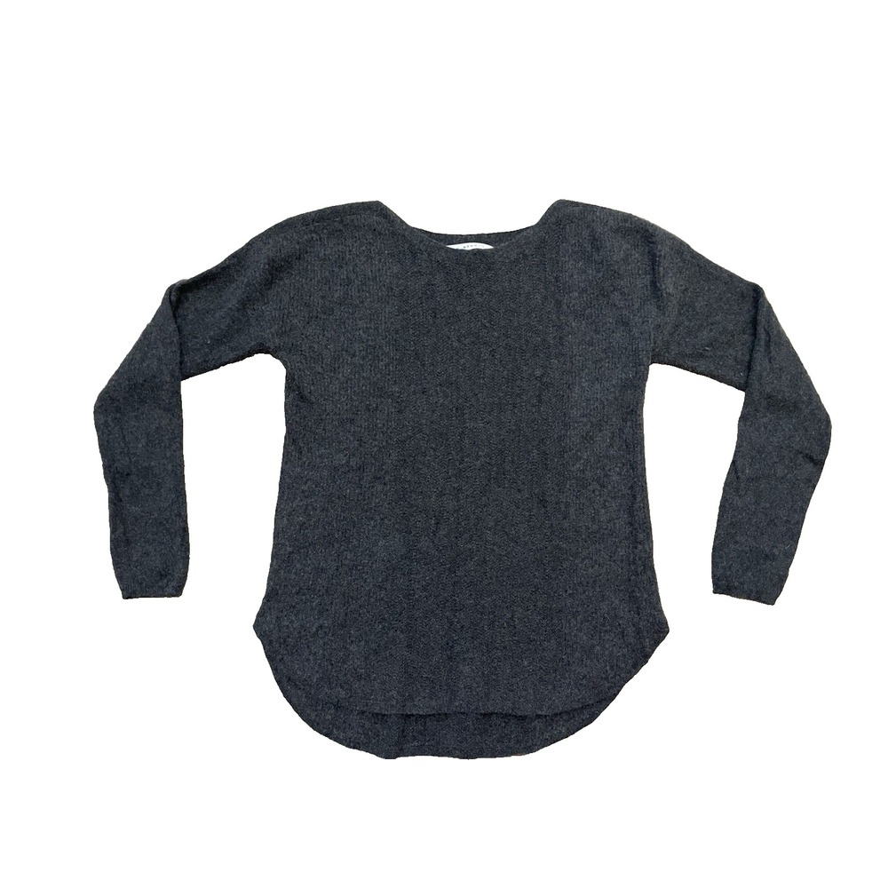 Max Studio Sweater Women L  Dk‎ Gray 2 Ply Cashmere Career Preppy Minimalist
